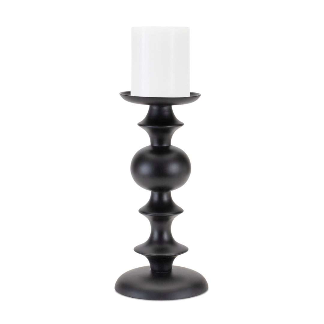 Black Aluminum Sculptural Candle Holders