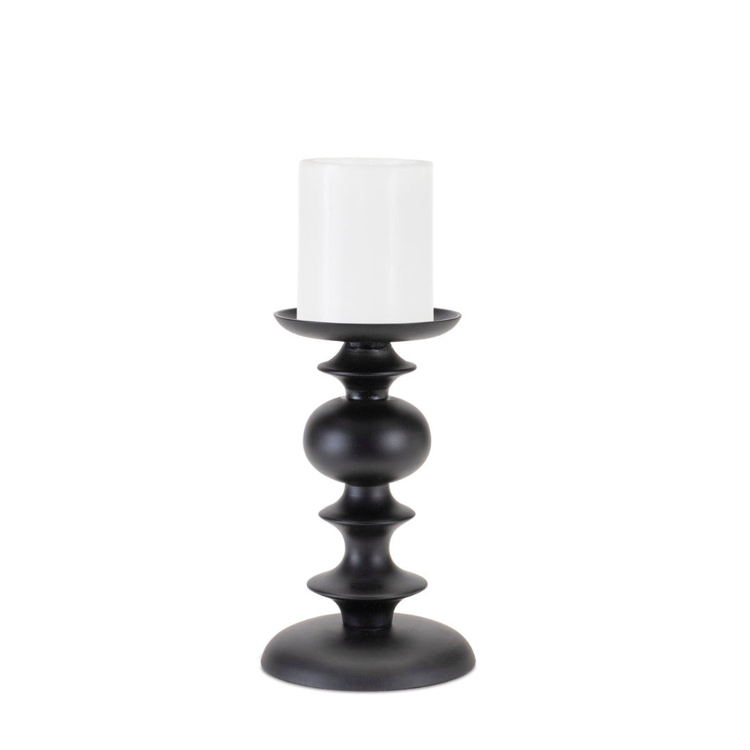 Black Aluminum Sculptural Candle Holders