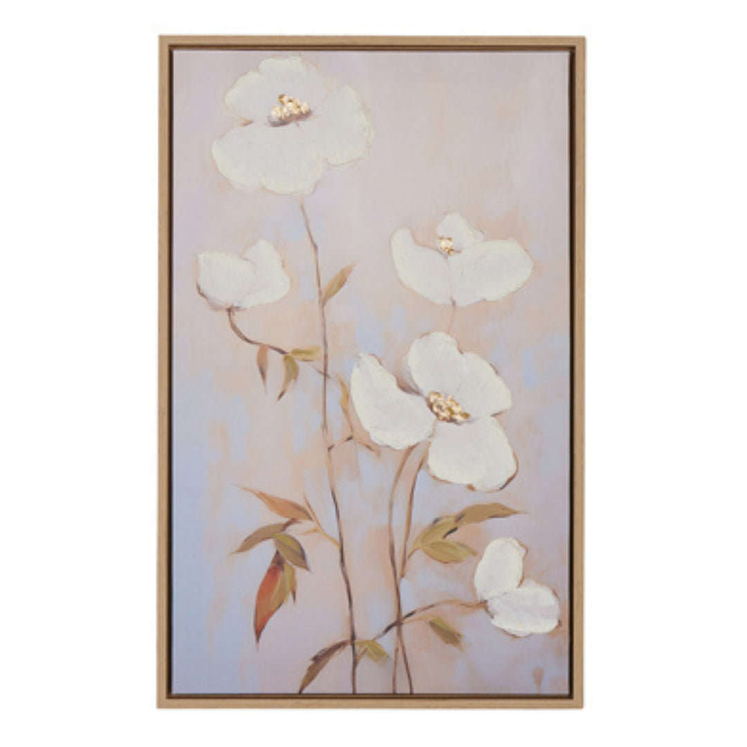 White Blooms Framed Wall Art