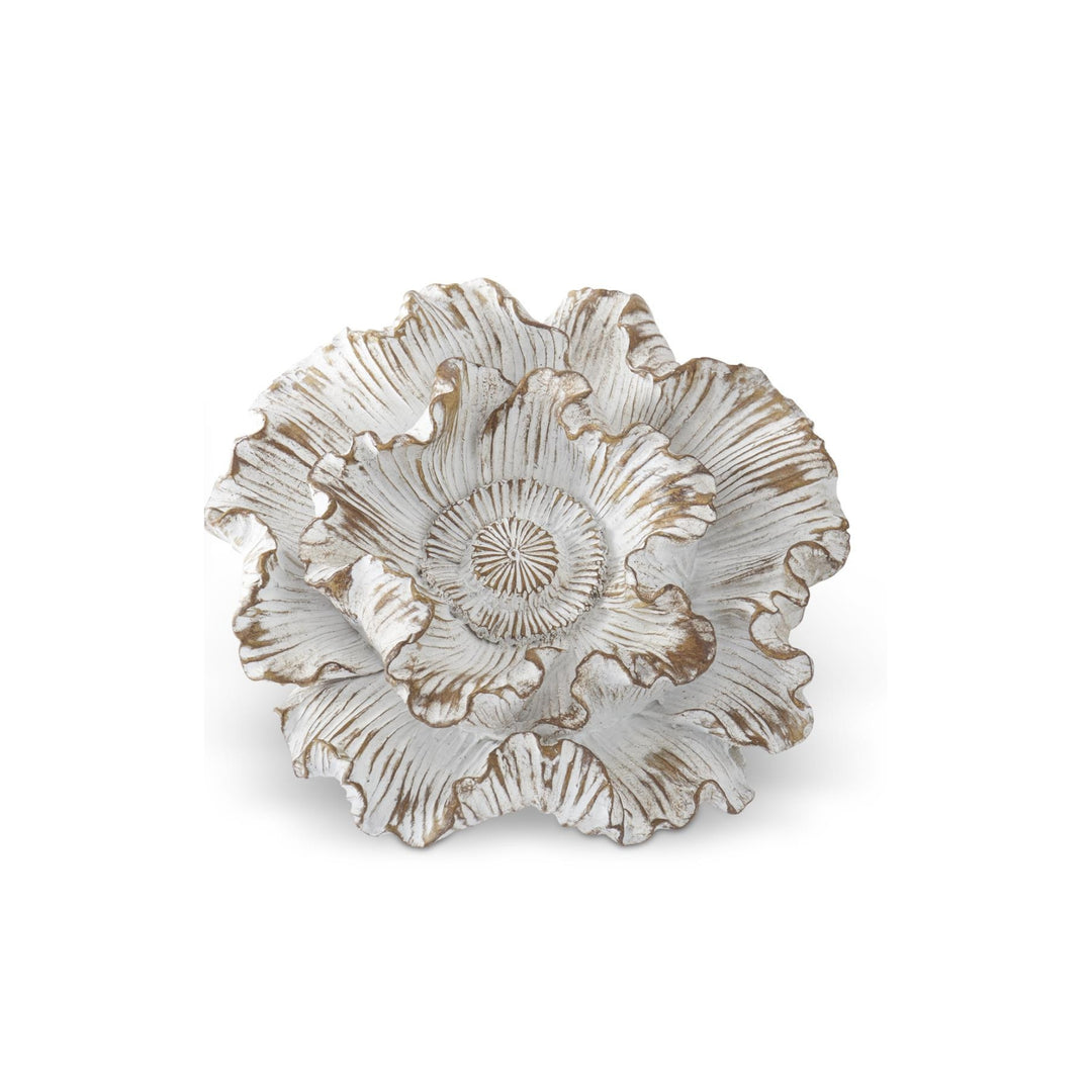 Whitewashed Carved Resin Flowers