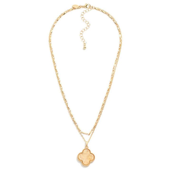 Layered Chain Link Necklace Featuring Clover Station