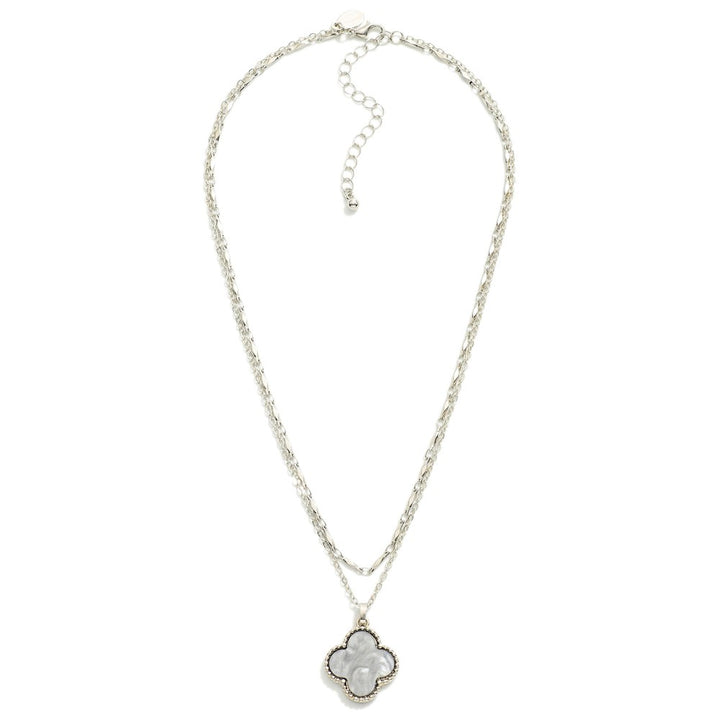 Layered Chain Link Necklace Featuring Clover Station