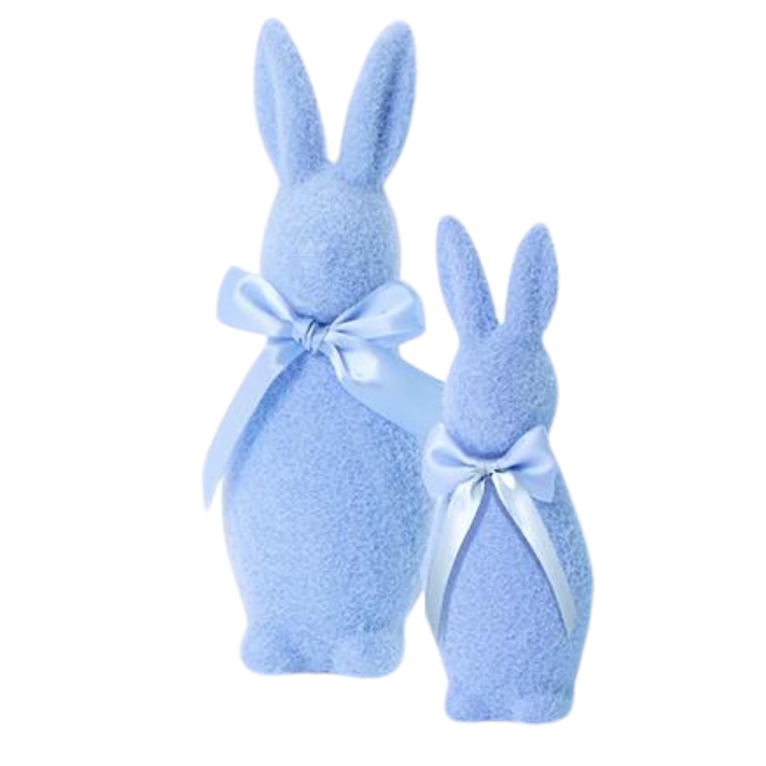 Multicolor Flocked Bunnies with Bows