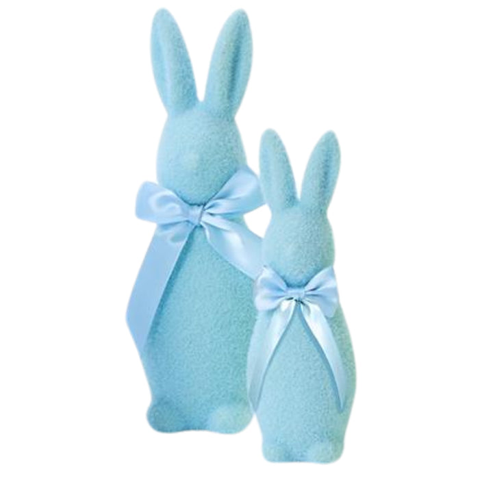 Multicolor Flocked Bunnies with Bows