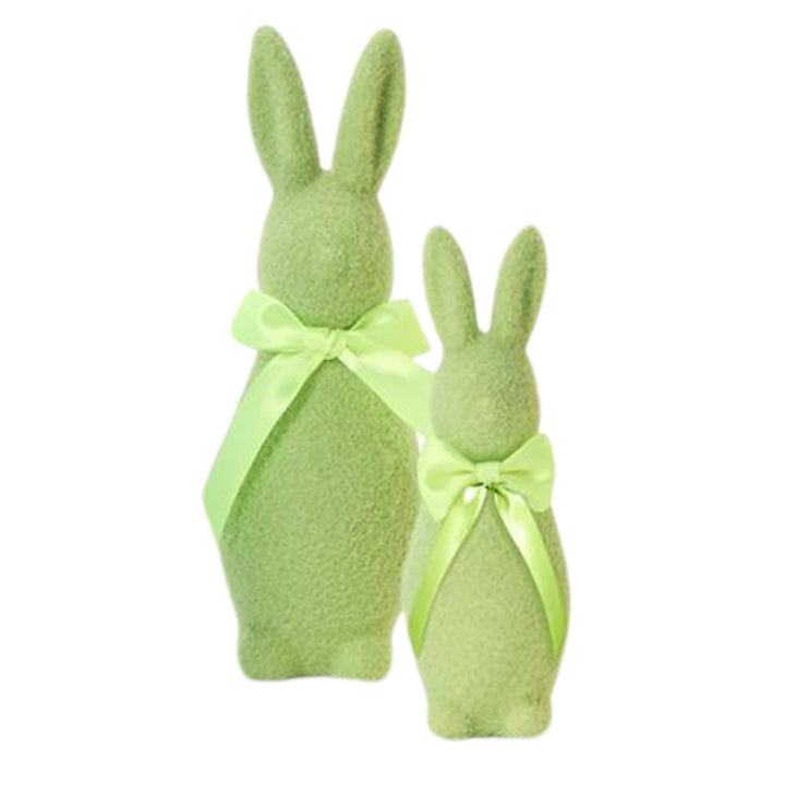 Multicolor Flocked Bunnies with Bows