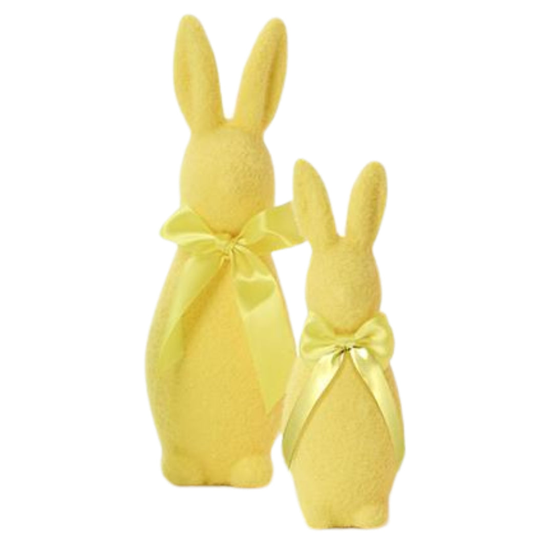 Multicolor Flocked Bunnies with Bows