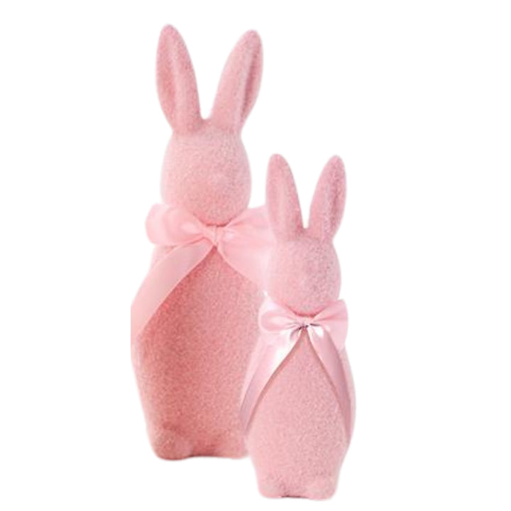 Multicolor Flocked Bunnies with Bows