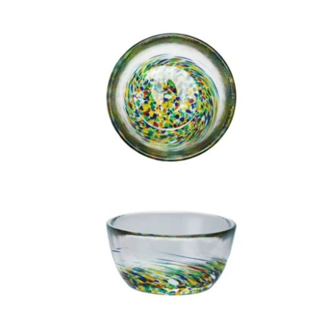 Hand-Blown Recycled Confetti Glass Pinch Pots