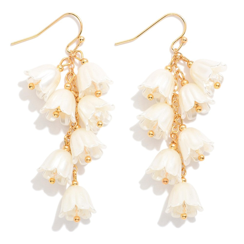 Chain Linked Flower Drop Earrings