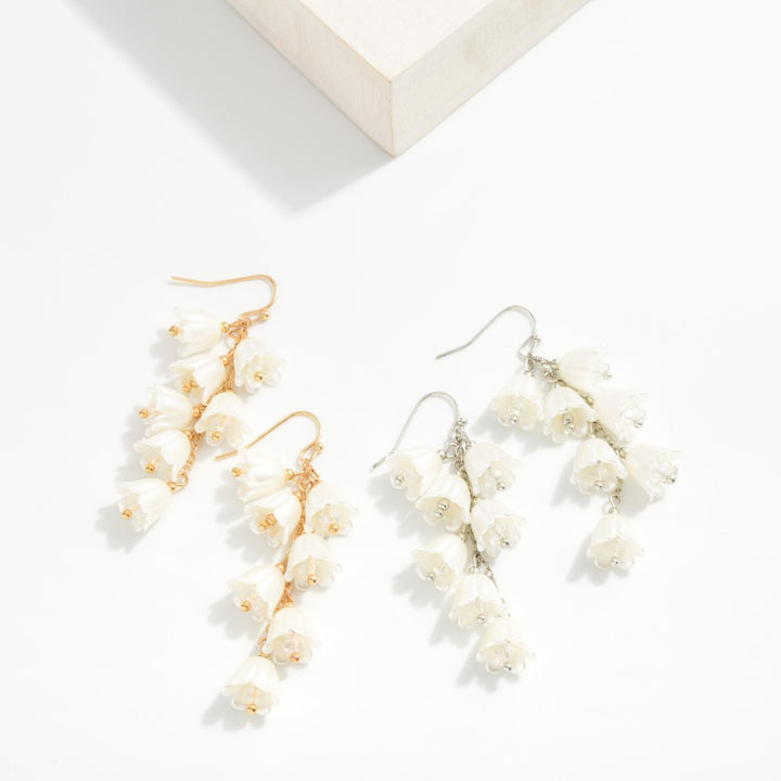 Chain Linked Flower Drop Earrings