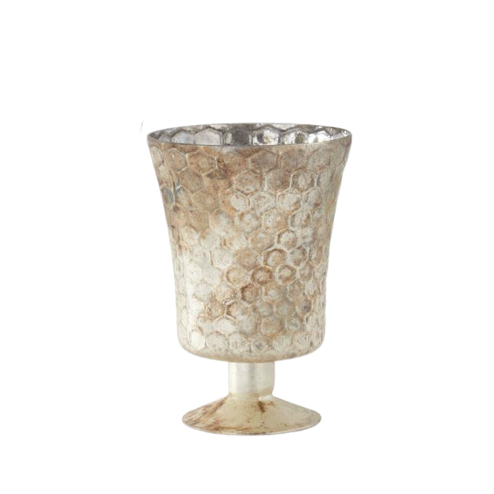 Honeycomb Champagne Mercury Glass Fluted Vases