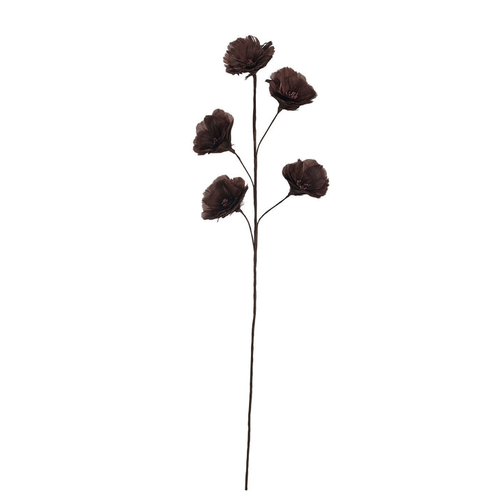 Burgundy Faux Feather Flower Stem