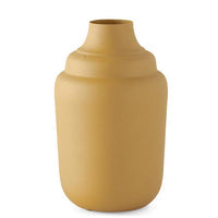 Mustard Matte Textured Metal Funnel Vase