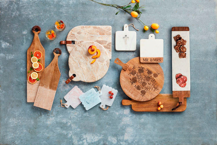 Tan Marble Charcuterie Board