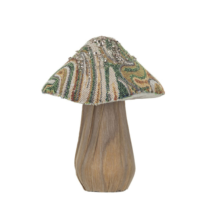 Fabric Topped Mushrooms with Wood Base