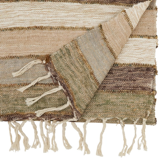 Rustic Chic Stripe Fringed Table Runner