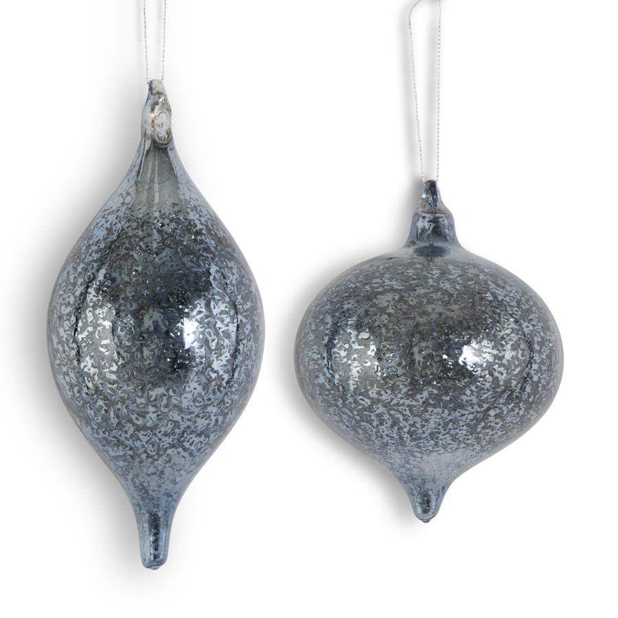 Dark Blue Mercury Glass Ornaments