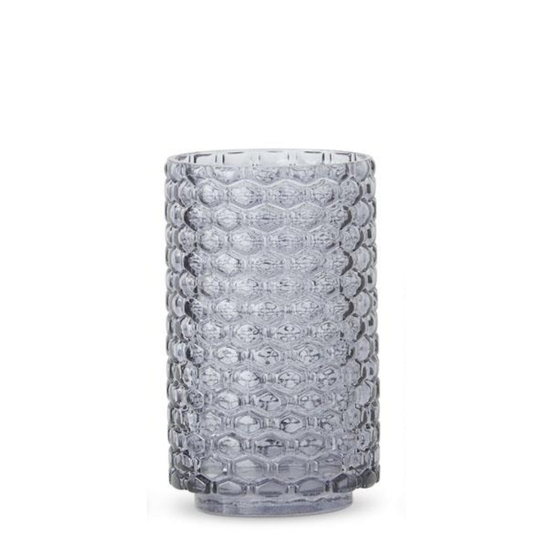 Grey Blue Honeycomb Glass Vases