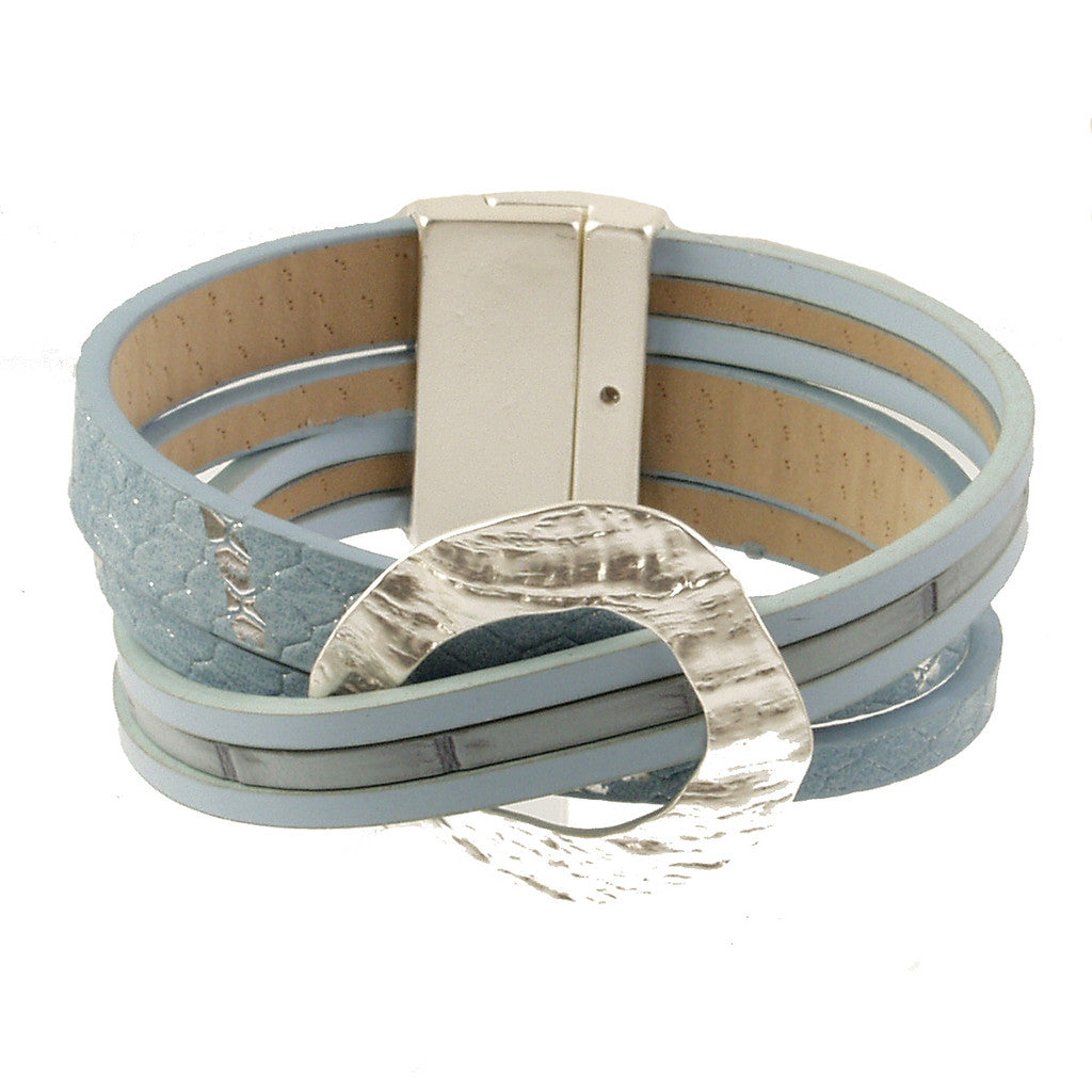 Hammered Metal Loop Magnetic Bracelets