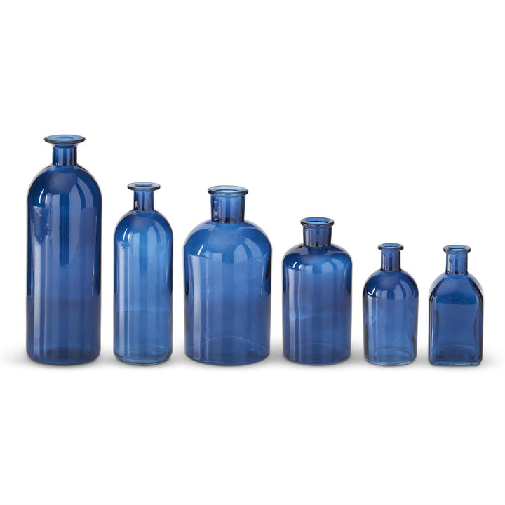 Blue Glass Bottle Vases