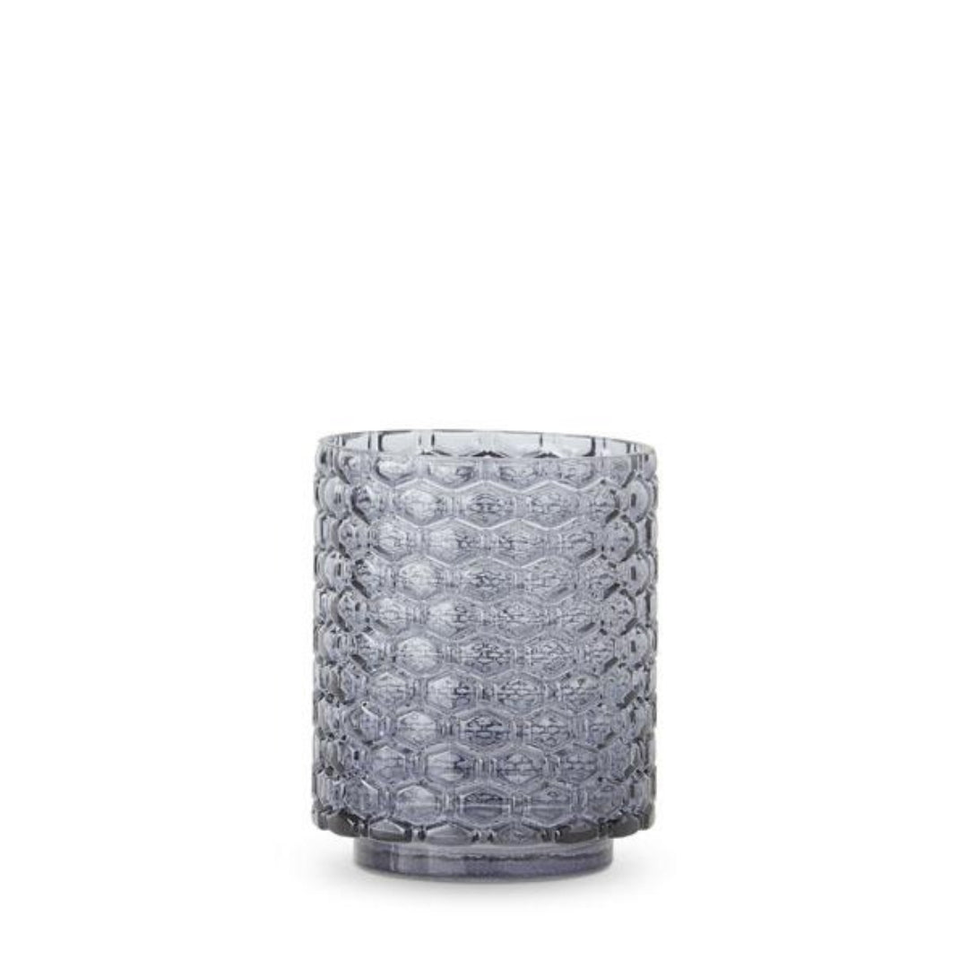 Grey Blue Honeycomb Glass Vases