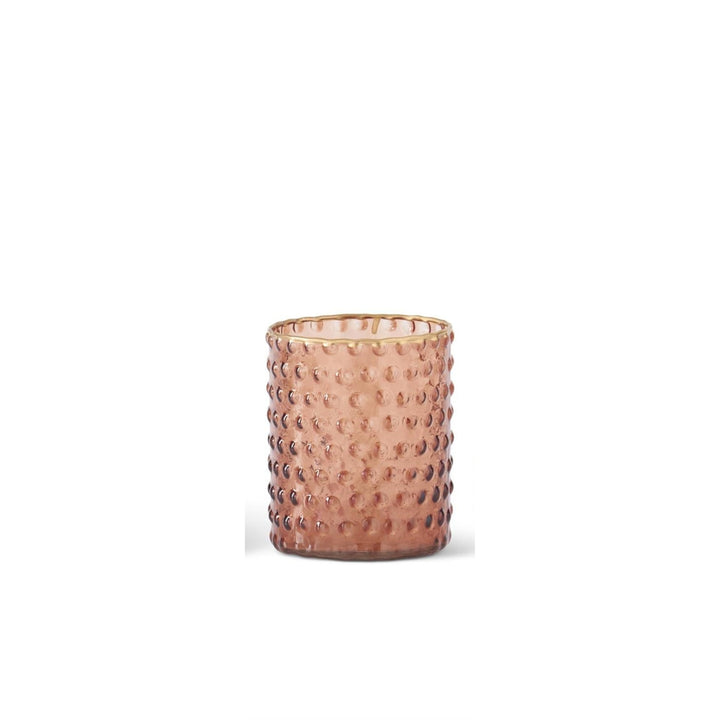 Embossed Brown Dot Glass Candle Holder