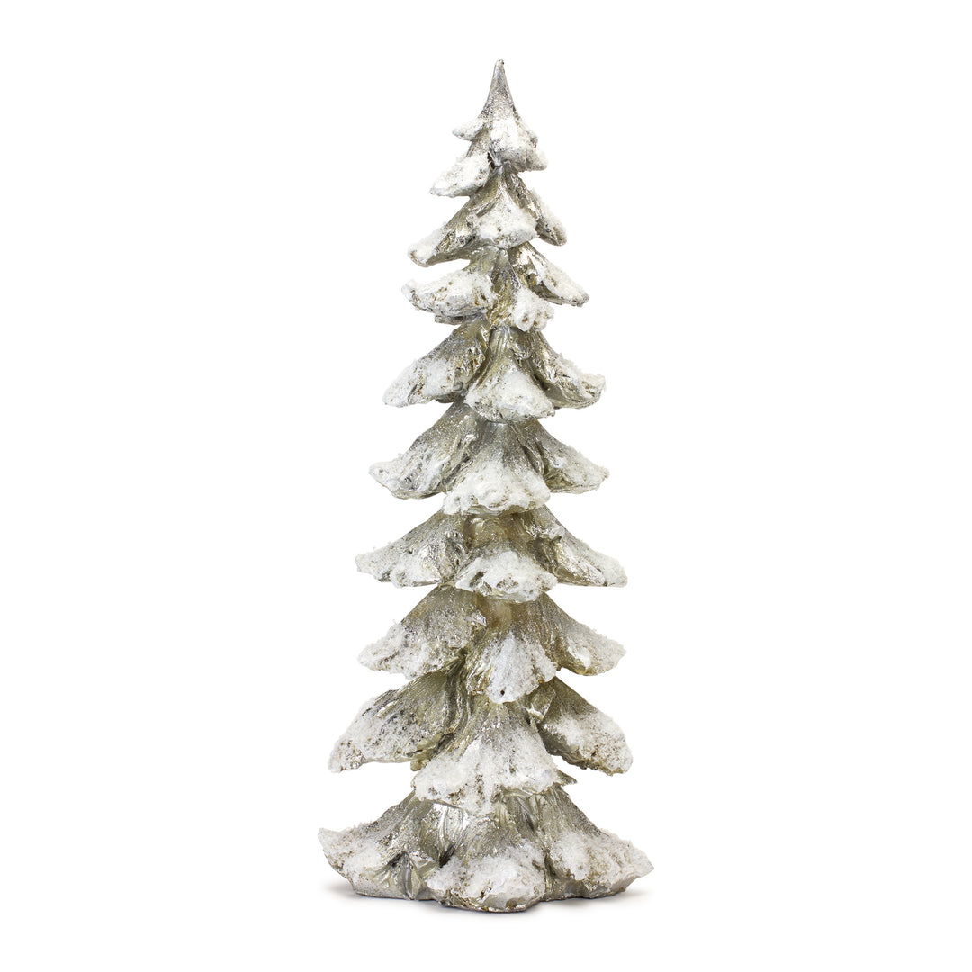 Snow-Covered Silver Christmas Trees