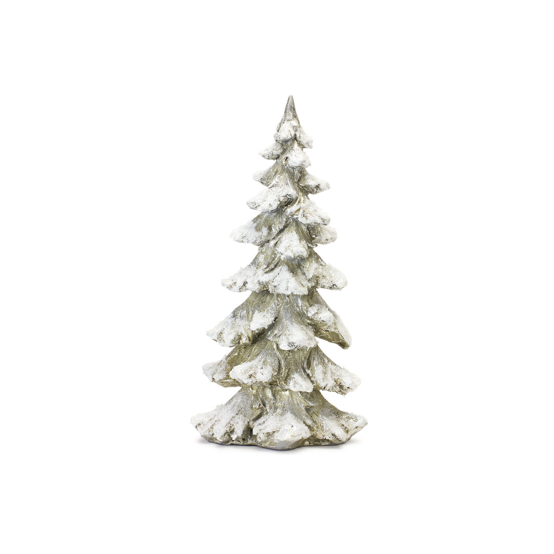 Snow-Covered Silver Christmas Trees