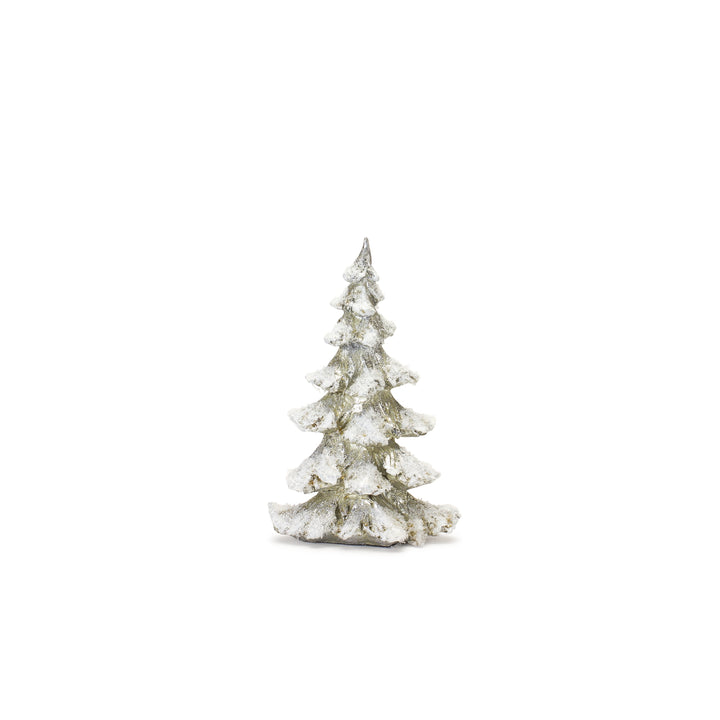 Snow-Covered Silver Christmas Trees