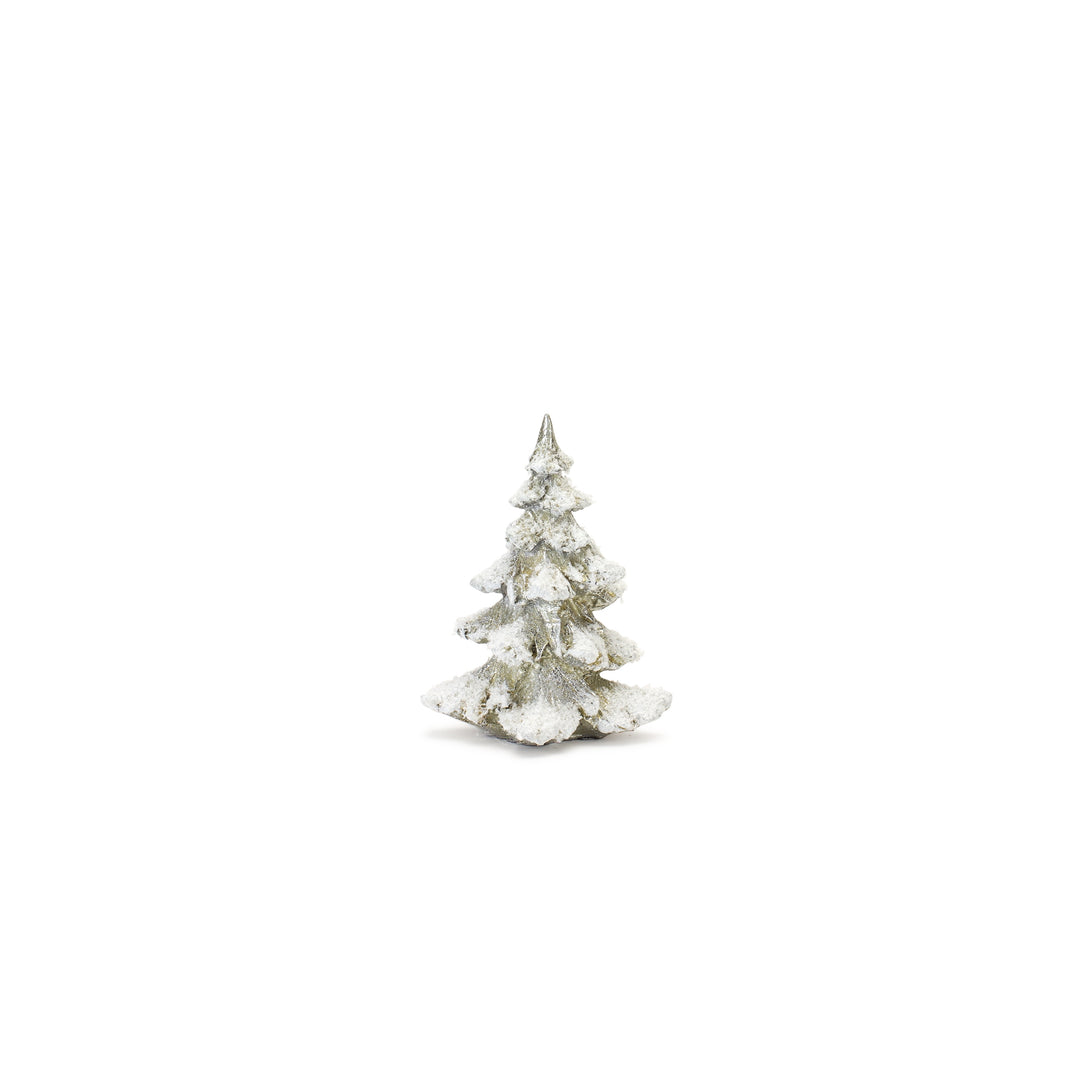 Snow-Covered Silver Christmas Trees