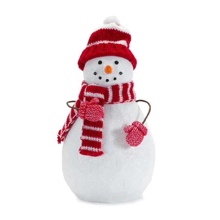 Red Striped Scarved Snowmen