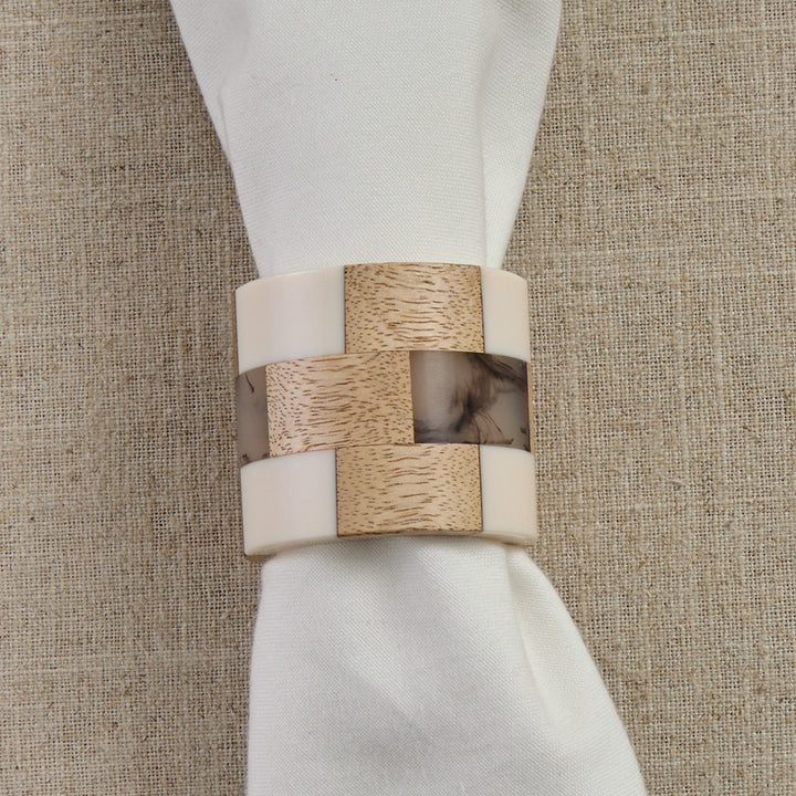 Mosaic Cuff Wood Napkin Ring