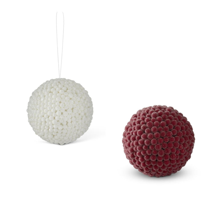 Faux Icy Berry Ball Ornament