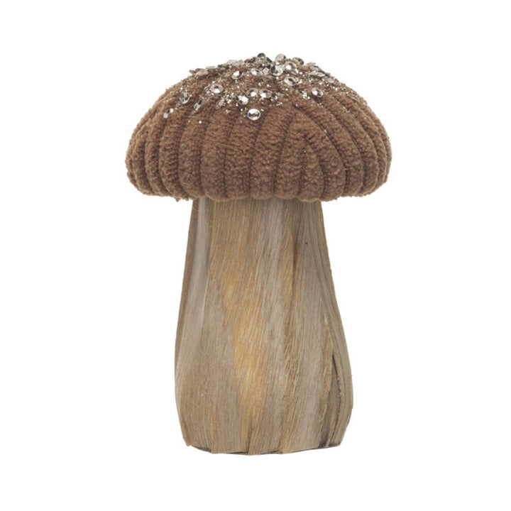 Fabric Topped Mushrooms with Wood Base