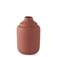 Rust Matte Textured Metal Funnel Vase