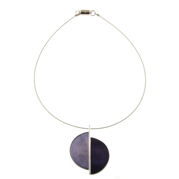 Offset Circle Pendant Necklace