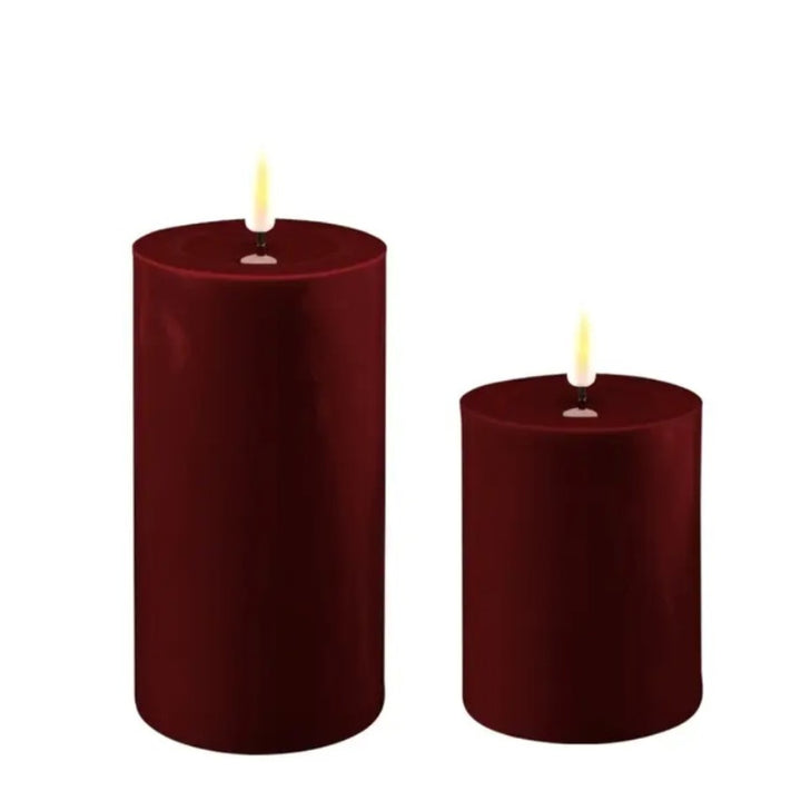 3" Bourgogne LED Pillar Candles