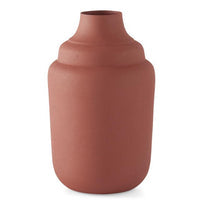 Rust Matte Textured Metal Funnel Vase