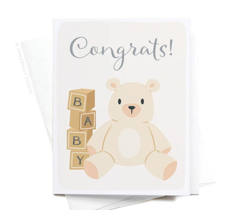 Congrats! Teddy Bear Greeting Card