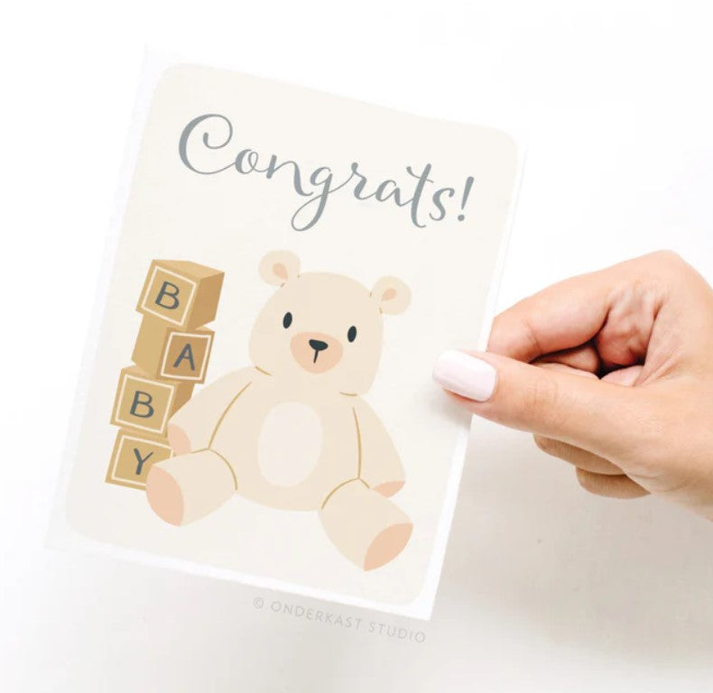 Congrats! Teddy Bear Greeting Card