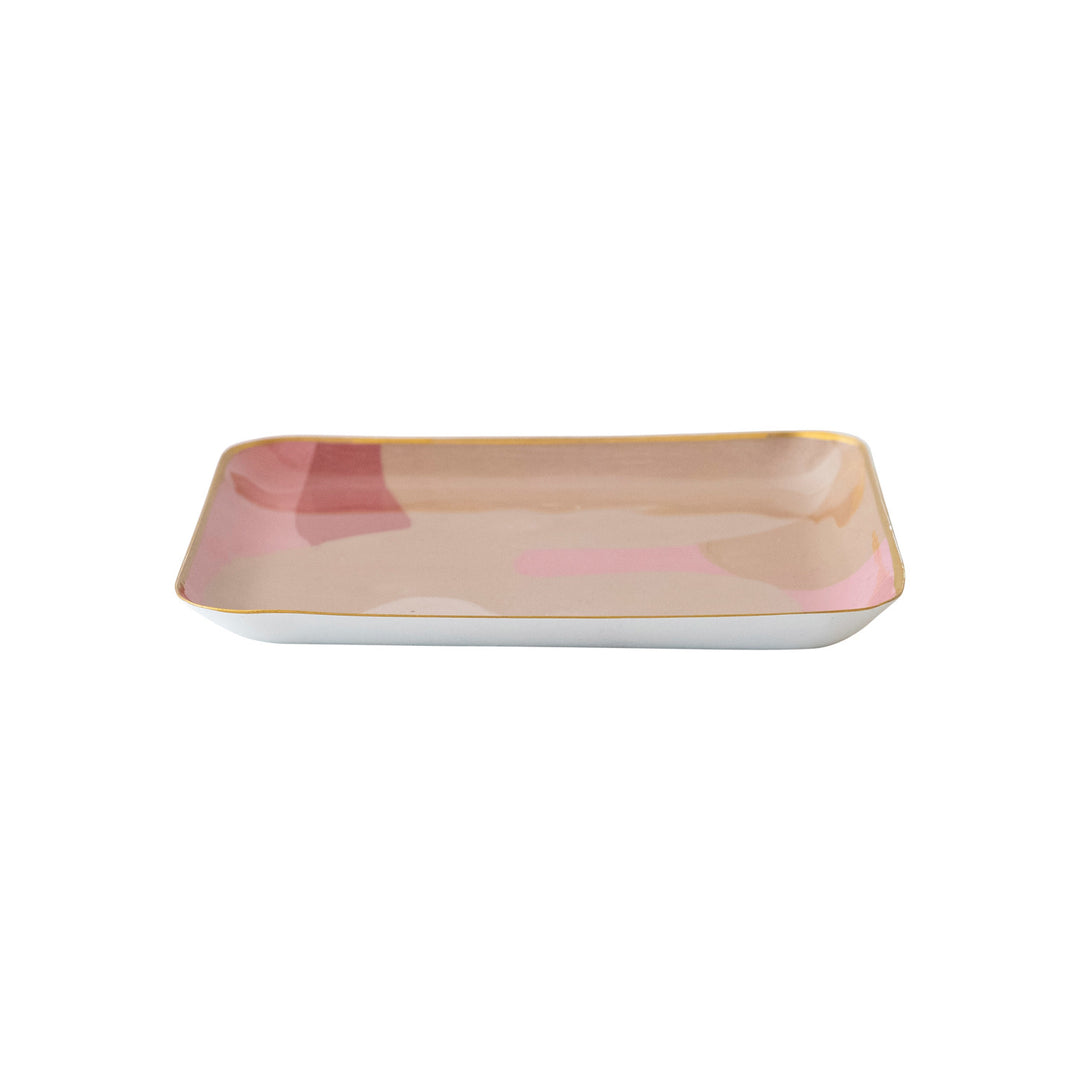 Abstract Design Enameled Metal Tray