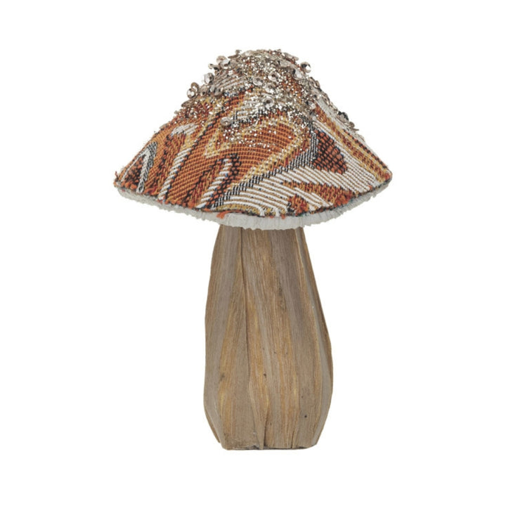 Fabric Topped Mushrooms with Wood Base