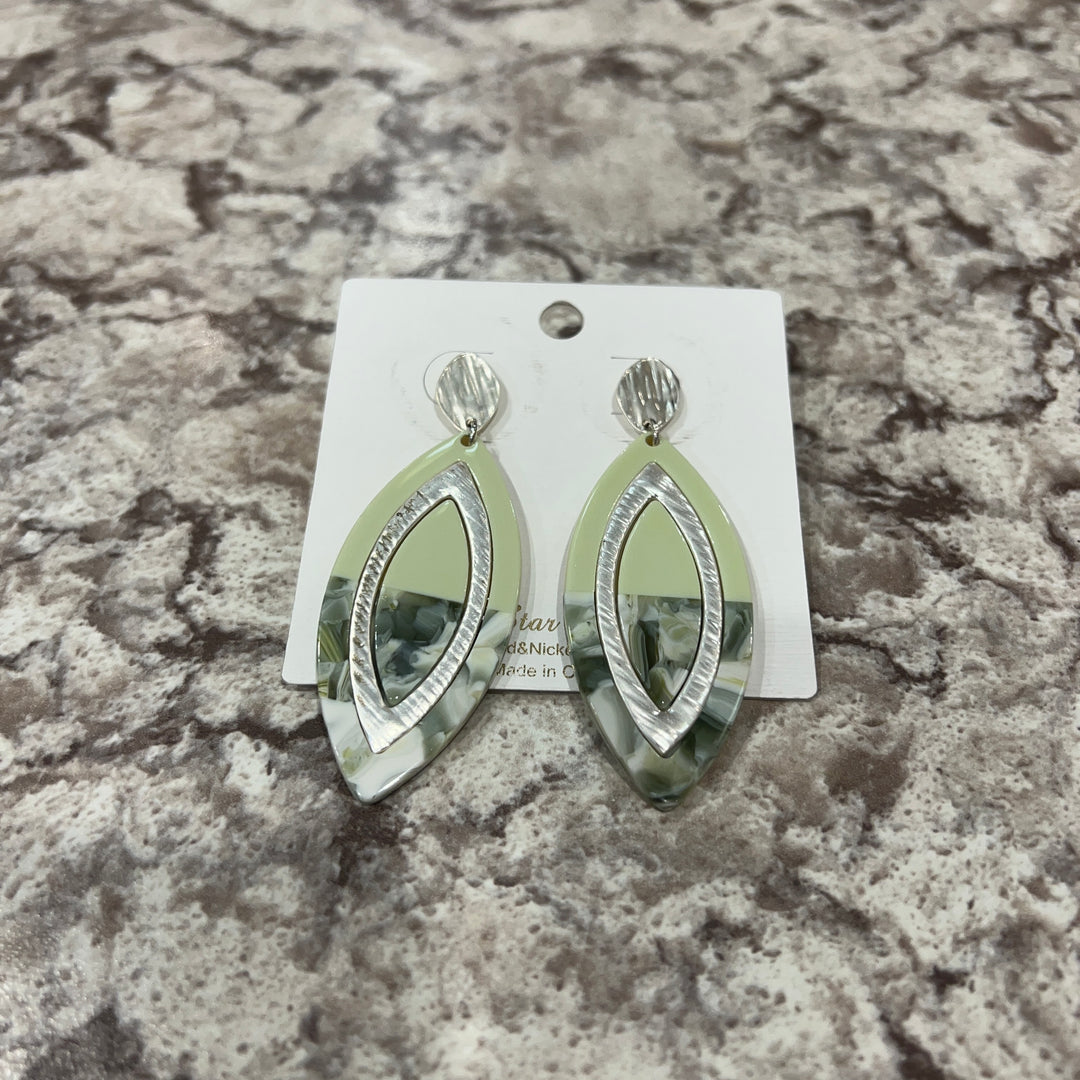 Two Toned Leaf Earrings