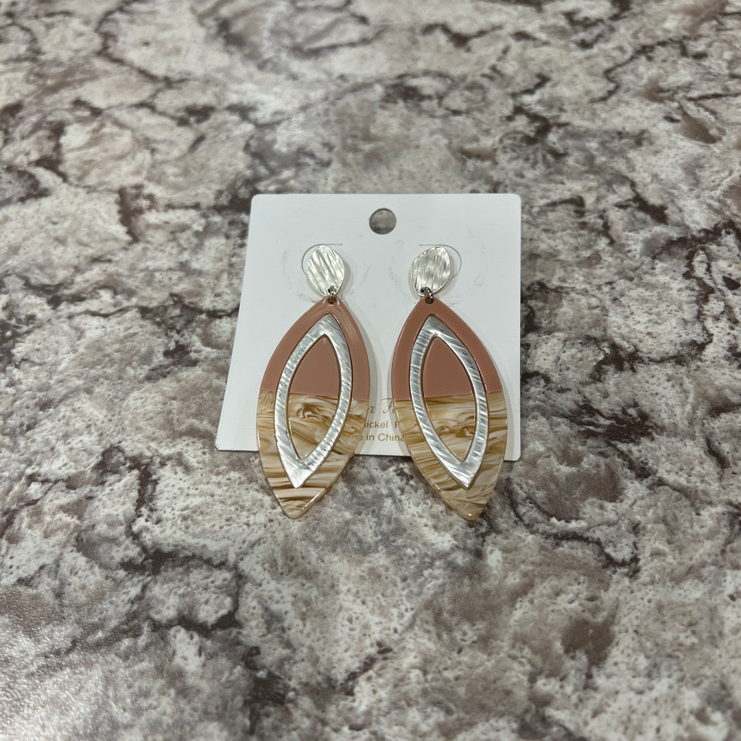 Two Toned Leaf Earrings