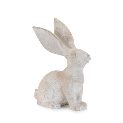 White Destressed Resin Rabbit