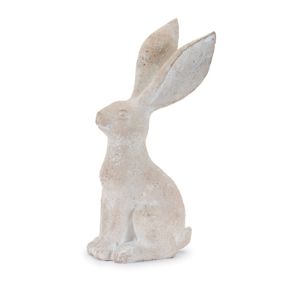 White Destressed Resin Rabbit