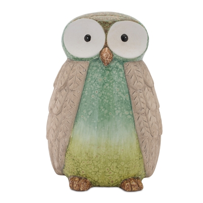 Green Ombré Terracotta Owl