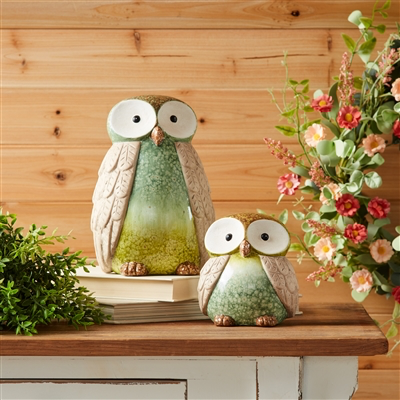 Green Ombré Terracotta Owl