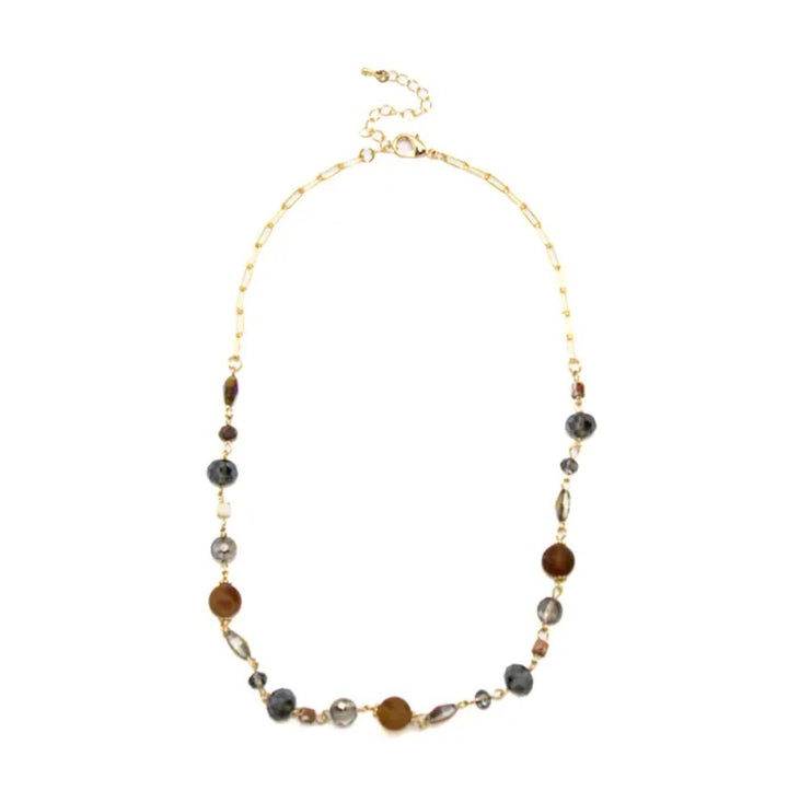 Semi Precious Stone & Glass Handmade Necklace