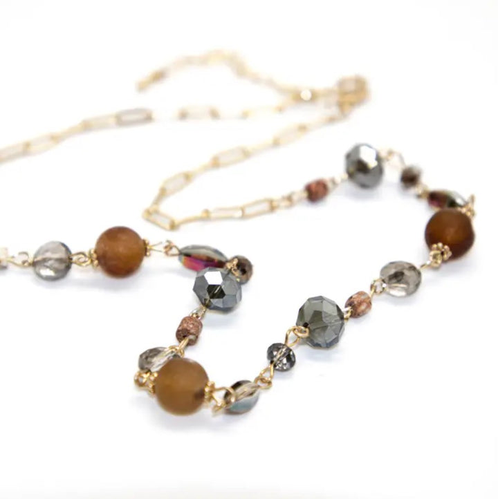 Semi Precious Stone & Glass Handmade Necklace